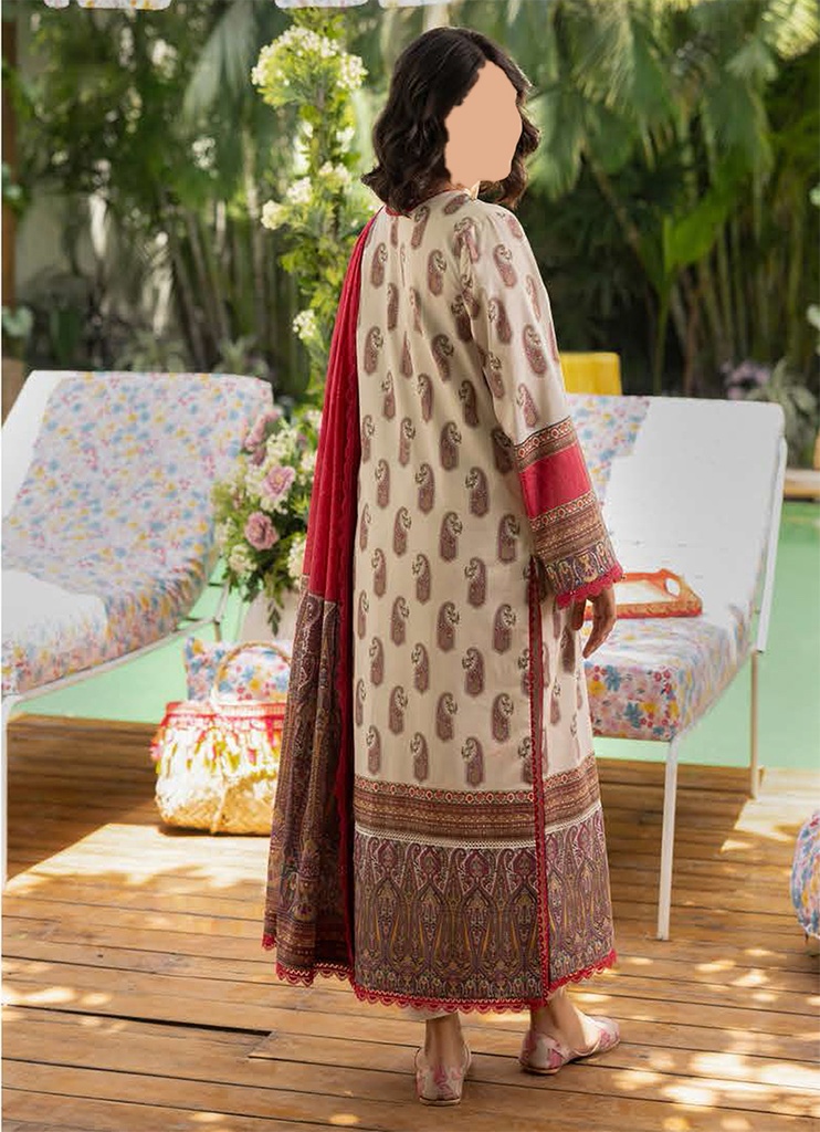 Asim Jofa 3Pc Printed Lawn Unstitched Suit-AJGB07